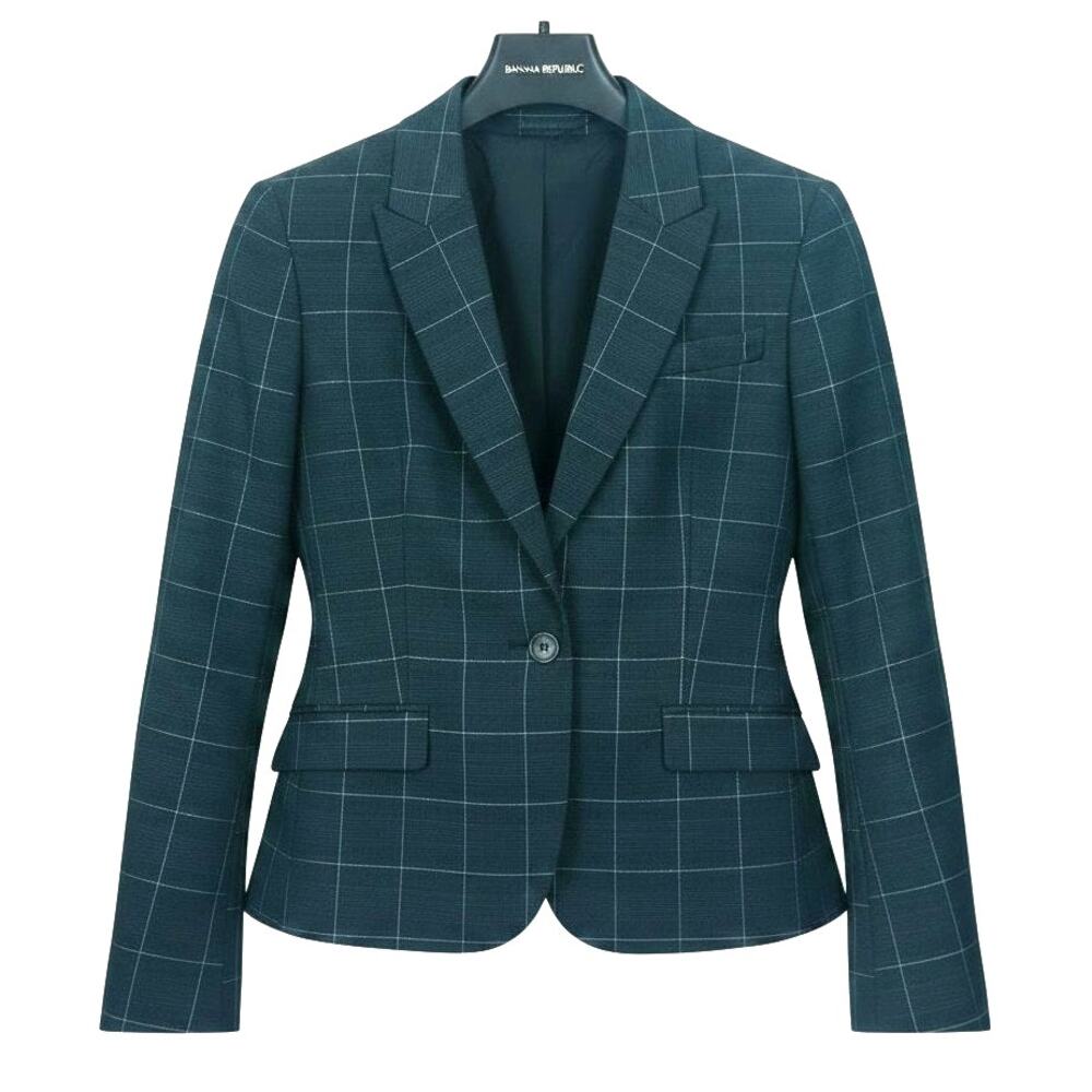 Banana Republic Women's Sz 10 Shine Classic Fit Gray One-Button Blazer Career